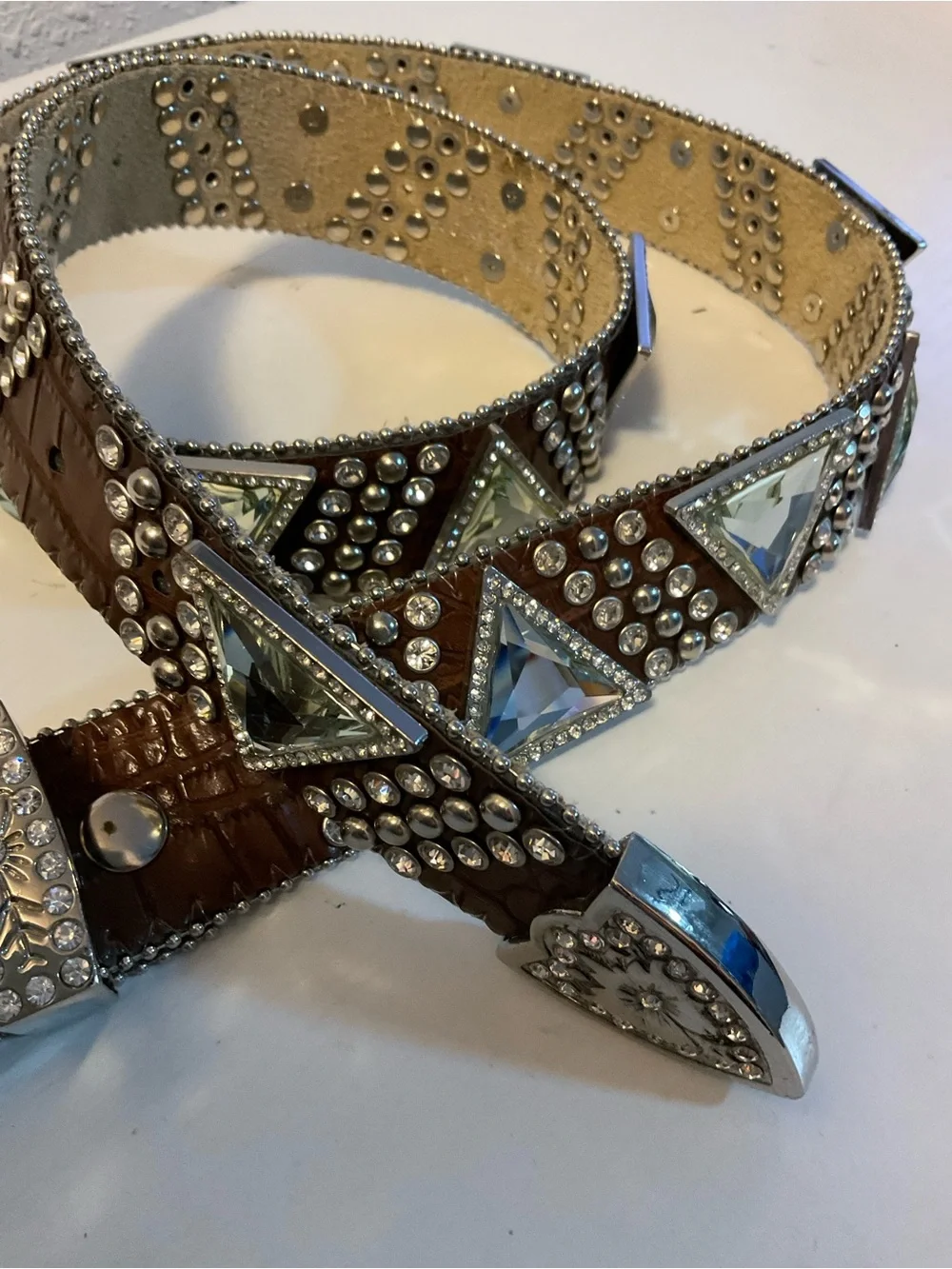 Nocona Rhinestone Studded Western Belt large